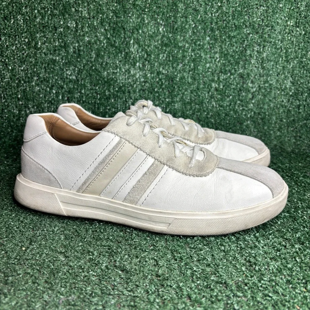 Clarks Unstructured Un Costa Band Leather Suede Casual Sneaker White Mens Size 8